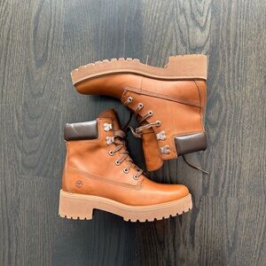 Timberland Brown and Tan Leather Lace-Up Boots